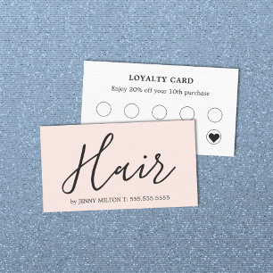 Elegant Clean Rose White Bold Hair Stylist Business Card