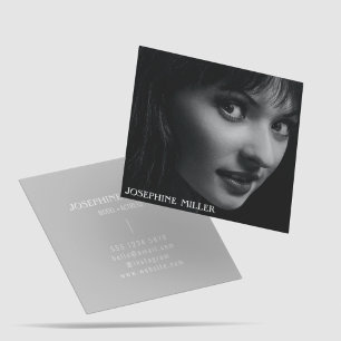 Elegant Clean Simple Professional Photography Square Business Card