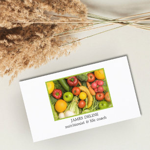 Elegant Clean Vegetables Nutrition Specialist Business Card