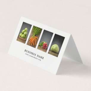 Elegant Clean Vegetables Nutritionist Chef Business Card