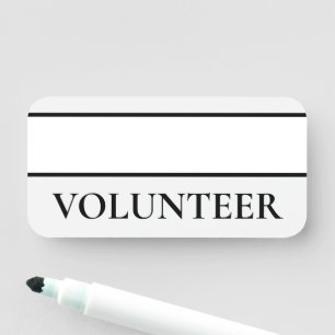 Elegant, Clean "VOLUNTEER" Name Tag