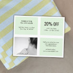 Elegant Clean White Green Photo Massage Therapist<br><div class="desc">Elegant flyer,  coupon design template with a professional studio photo. Perfect marketing tool for your customers. This flyer is fully customisable,  you can add your personal details to it easily. If you need any help to customise it,  please contact us. 
You can match this product with business cards.</div>