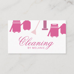 Elegant Cleaning Service Business Card l Pink