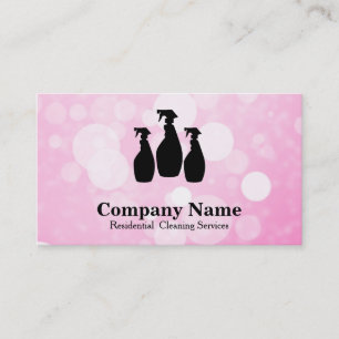 Elegant Cleaning Service Glitter Bokeh Business Ca Card