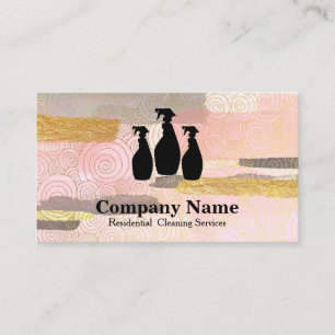Elegant Cleaning Service Glitter Watercolor Business Card