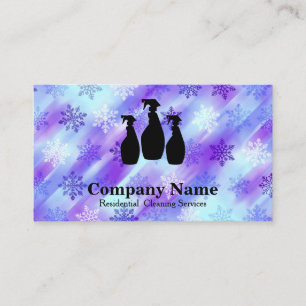 Elegant Cleaning Service Glitter Watercolor Business Card