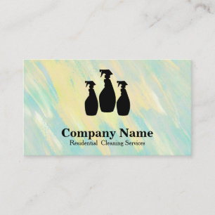 Elegant Cleaning Service Glitter Watercolor Business Card