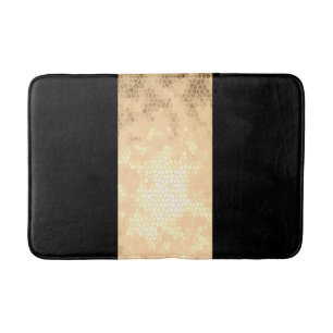 elegant clear faux gold and black stripes bath mat
