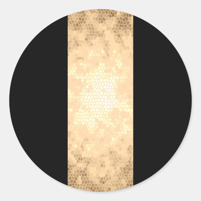 elegant clear faux gold and black stripes classic round sticker (Front)