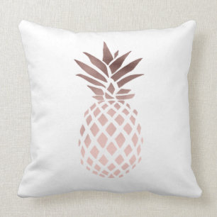 elegant clear faux rose gold tropical pineapple cushion