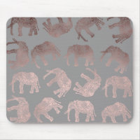 elegant clear rose gold tribal elephant pattern