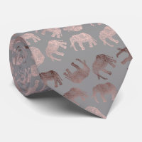 elegant clear rose gold tribal elephant pattern