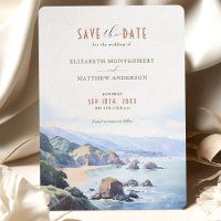 Elegant Cliffside Save the Date Card - Big Sur, CA