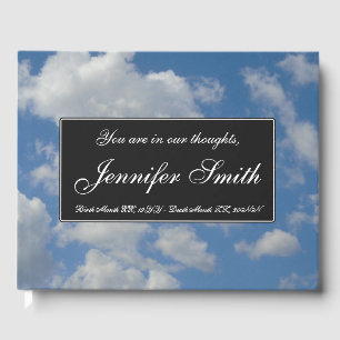 Elegant, Cloudy Blue Sky Sympathy Guestbook