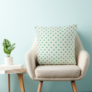 Elegant Clover Print Accent 20"x20"Pillow for Sofa Cushion
