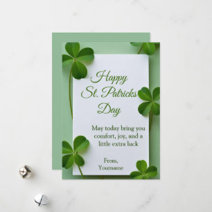 Elegant clover St. Patricks Day Comfort Joy Card
