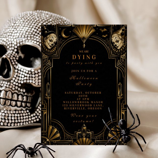 Elegant Clown Halloween Party Invitation (Creator Uploaded)
