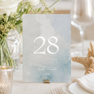 Elegant Coastal 5 x 7 Wedding Table Number