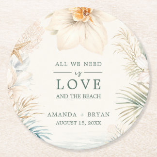 Elegant Coastal Beach Wedding Coasters