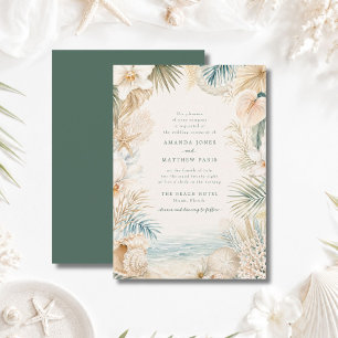 Elegant Coastal Beach Wedding Invite