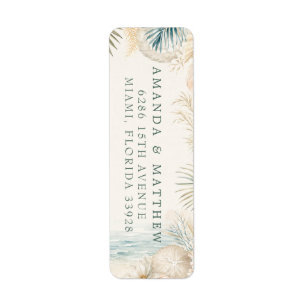Elegant Coastal Beach Wedding Return Address