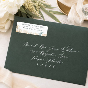 Elegant Coastal Beach Wedding Return Address