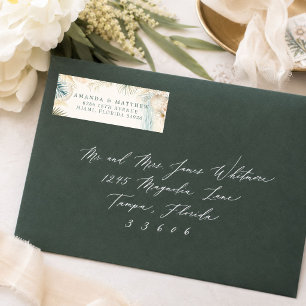 Elegant Coastal Beach Wedding Return Address