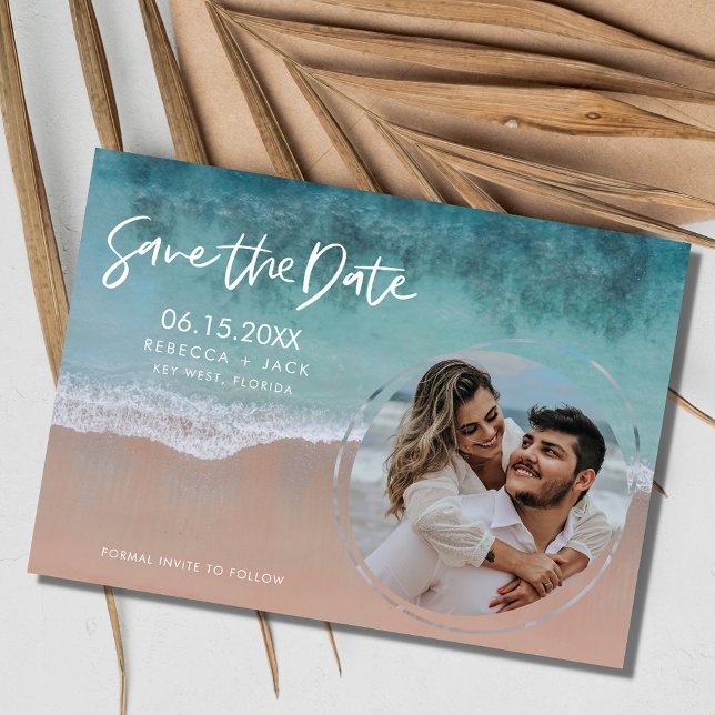 Elegant Coastal Beach Wedding Save the Date (Elegant Coastal Beach Wedding Save the Date)
