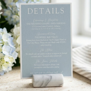 Elegant Coastal Blue Script Wedding Enclosure Card