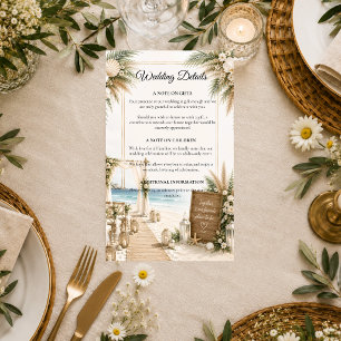 Elegant Coastal Boho Romance Wedding Enclosure Card