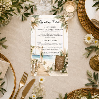 Elegant Coastal Boho Romance Wedding Enclosure Card