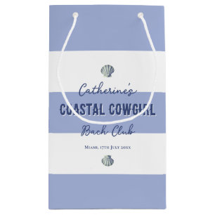 Elegant Coastal Cowgirl Soft Blue White Stripes   Small Gift Bag