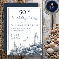 Elegant Coastal Lighthouse 50th Birthday Party