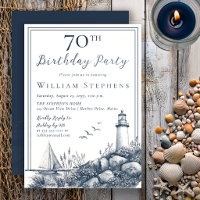 Elegant Coastal Lighthouse 70th Birthday Party