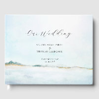 Elegant Coastal Oceanfront Wedding Guest Book