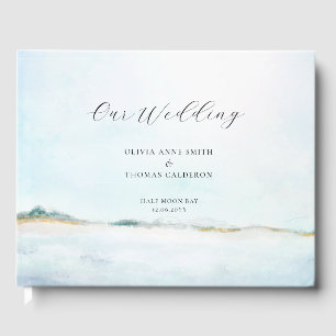 Elegant Coastal Oceanfront Wedding Guest Book