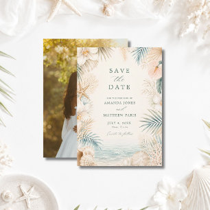 Elegant Coastal Photo Beach Wedding Save The Date