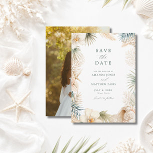 Elegant Coastal Photo Beach Wedding Save The Date