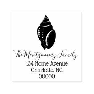 Elegant Coastal Seashell   Personalised Self-inking Stamp