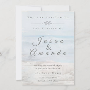 Elegant Coastal Soft Blue Watercolor Invitation