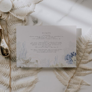 Elegant Coastal Wedding Dusty Blue  Enclosure Card