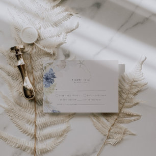 Elegant Coastal Wedding RSVP Card