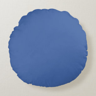 Elegant Cobalt Blue Minimalist Solid Colour  Round Cushion