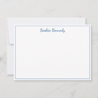 Elegant Cobalt Blue Script Border Personalised Card
