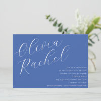 Elegant Cobalt Blue Script Minimal Bat Mitzvah
