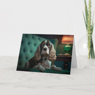 Elegant Cocker Spaniel Classic Portrait Design Card