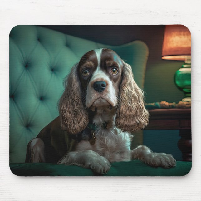 Elegant Cocker Spaniel Classic Portrait Design Mouse Pad (Front)