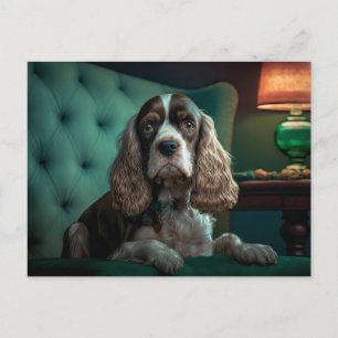 Elegant Cocker Spaniel Classic Portrait Design Postcard