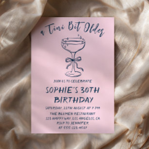 Elegant Cocktail A Tini Bit Older 30th Birthday Invitation