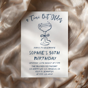 Elegant Cocktail A Tini Bit Older 30th Birthday Invitation